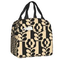 Orla Kiely Bubble Flowers Izoliuotas pietų krepšys moterims, nepraleidžiantis skysčių, skandinaviško stiliaus, terminis šaldymo krepšys, pietų krepšys, paplūdimiui, kempingui, kelionėms 22x20x13cm