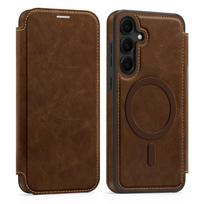 Magnetic Leather Flip Case for For Samsung Galaxy S26 S25Edge S25 Ultra S24 Plus S23 FE S22 Leather Case Cards Slot Phone Cover Galaxy S26 Plus black