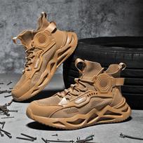 22 trendy labor insurance shoes steel head anti-smashing, anti-piercing, shock absorption, comfortable spring and autumn high-top new models khaki;47 beige