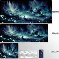 Anime Žaidimas Hollow Knight Pelės kilimėlis Nešiojamojo kompiuterio Žaidimų priedai Klaviatūros Pelės kilimėlio kilimėlis PC Mėlyna gėlė Kawaii Stalo kilimėlis Paaugliams Dovana 300x800x2mm