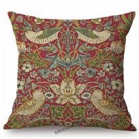 Klasikinis William Morris Braškių vagies raštas Raudona Geltona Toile Delft Mėlyna Elegantiškas Lino Sofos Pagalvės Užvalkalas Kėdės Pagalvėlės Dangalas Peach skin 50*50(CM)-1Pcs