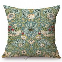 Klasikinis William Morris Braškių vagies raštas Raudona Geltona Toile Delft Mėlyna Elegantiškas Lino Sofos Pagalvės Užvalkalas Kėdės Pagalvėlės Dangalas Linen 40*40(CM)-1Pcs