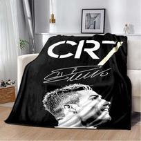 Portugalija Ronaldo Nr. 7 Spausdinta flanelinė pledinė antklodė Minkštas šiltas dangalas sofai, lovai Futbolo gerbėjams Vaikams Paaugliams 80cm x 120cm