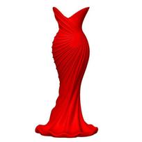 Elegant Dress Shape Plastic Vase Modern Flower Vase Floral Decor Mouth Simple Stylish Container Home Wedding Table Decorative raudona