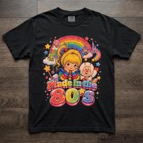 Rainbow Brite Marškinėliai, pagaminti 80-aisiais | Retro animacinių filmų Comfort Colors marškinėlis L brown
