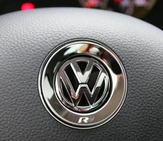 VV-1Pcs Car Steering Wheel Stickers Decorative Emblem For Volkswagen VW R-line GTI R Polo Golf Touareg Passat Magotan Tiguan Jetta black