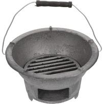 Ketaus Hibachi grilis, 20 cm nešiojama lauko anglies kepsninė, mini japoniškas stalo grilinimo įrankis stovyklavimui, iškylai, alpinizmui, lauke 25CM