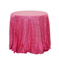 Blizgučių staltiesė apvali fuksijos spalvos žvilganti stalo danga blizganti stalo uždanga vakarėliui vakarienei festivaliui vestuvėms parodai stalui 60cm pink