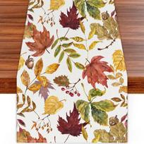 Klevo lapų rudens staltiesė, sezoninė rudens virtuvės valgomojo stalo puošmena namų vakarėlių dekorui 33x120cm brown