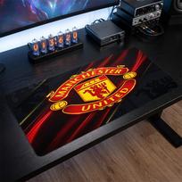 Manchester United FC tematikos raštas pelės kilimėlis, futbolo logotipas dizainas XXL žaidimų stalo kilimėlis neslystantis kompiuterio pelės kilimėlis 30cmx80cm(11.8x31.5inch)