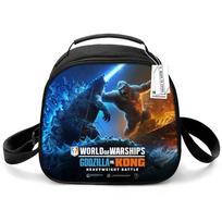 Godzilla Vs King Kong Peripheral Student Lunch Bag Godzilla Meal Bag Anime Tote Bag Ice Bag Insulation Bag Round lunch bag blue