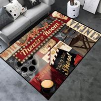 Movie Night Clapboard Area Rug Non Slip Home Theater Film Art Carpet for Bedroom Living Room Cinema Decor 40x60cm black