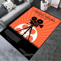 Movie Night Clapboard Area Rug Non Slip Home Theater Film Art Carpet for Bedroom Living Room Cinema Decor 60*90cm