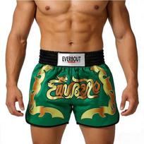 MMA Boxing Shorts Men Women Kids Training Fight Gym Combat Sports Short Pants With Mesh Ventilation L augalų žalia