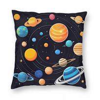 Saulės sistemos kosmoso planetos visata kvadratinė pagalvės užvalkalas pagalvės užvalkalas pagalvė mesti pagalvę namams sofai svetainei 40cmx40cm(16x16Inch) orange