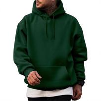 Men's Lined Hoodie Sweatshirt Loose Fit Oversized Casual Pullover XXXL tamsiai žalia spalva