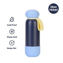 Didelis 25oz nerūdijančio plieno izoliuotas vandens butelis su nešiojimo dirželiu Lauko kelionėms Sporto salė Biuras 740ml
