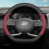 Odinis automobilio vairo užvalkalas Hyundai Kona Sx2 Elantra N Tucson Santa Fe I30 Palisade Sonata Creta 2025 2026 priedams D Type (Black Red