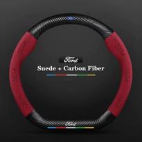 Ford ST EXPLORER EDGE Fiesta Focus Mondeo F150 Fusion Mustang Kuga Ranger Automobilio Neslystanti Suede Anglies Pluošto Vairo Dangtelis black