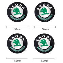 56/60/65/68MM Automobilio rato centrinės gaubtelių lipdukas Padangų ratlankių dangteliai Skoda Fabia 1 2 Octavia a7 RS Superb Rapid Yeti Karoq Vision black