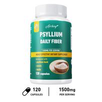 Psyllium Husk Daily Fiber Capsules 1500mg 120 Count — Fiber Support, Digestive Support, Daily Wellness 120*1