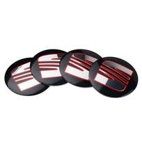 56mm Automobilio Aliuminio Logotipo Ratlankio Centrinės Dalies Gaubtelių Lipdukai SEAT Ibiza 6J FR Leon mk1 Arona Ateca Exeo Cordoba Toledo Cupra E-Racer black