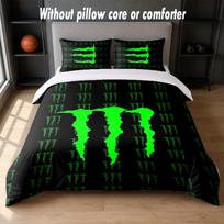 Monster Energy Design Bed Bedding Set 1 Duvet Cover + 2 Pillowcases Soft Breathable Household Bed Linens 135cm*200cm
