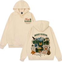 Noah Kahan The Great Divide Tour 2026 Graphic Print Hoodie Men Women Hip-hop Sweatshirt Long Sleeves Casual Oversized Pullover L beige