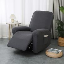 Tampri reclinerio ir sofos užvalkalas vienviečiui, dviviečiui arba triviečiui - Pilna apsauga sūpuoklėms ir masažinėms kėdėms 1-Seater, 4 Pieces gray