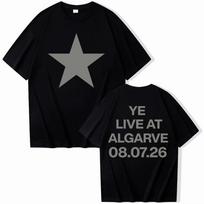Kanye West Live in Estadio Metropolitano Algarve Tshirt Men Women Harajuku Streetwear Short Sleeve Yk Mens Tshirts M gray