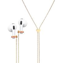 Anti-Lost Airpod Grandinėlės Laikiklis Virvelė Dirželis Slankiojanti Reguliuojama Y Karoliai Suderinami Airpods 2/1 (Širdutė + Auksinė plona grandinėlė) Heart + Golden Slim Chain white