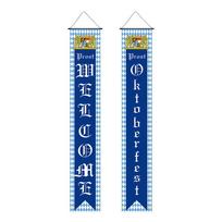 Oktoberfest alaus festivalio vėliava ir atmosferos dekoravimo reikmenys Beer Festival Couplet 08 blue