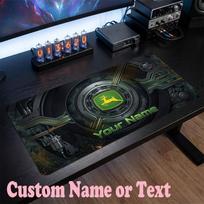 John Deere Customized Name Text Mouse Pad, Large Desk Mouse Mat Personalized Home Office Present 30cmx60cm gray