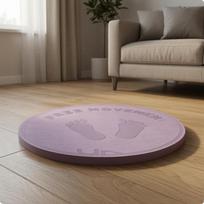 Jump Rope Mat Embossed Round Exercise Wave Pattern Lilac 10MM Classic 58CM šviesi violetinė