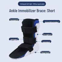 Ankle and Foot Fixation Brace with Splint for Joint and Bone Support S (Size 35-38) black