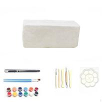 Air Dry Clay Set, Hardening Modeling Clay, Sculpting Tools, DIY Art Projects White 500g with 10 white