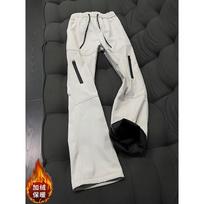 Sub-zero fleece charging pants men's winter cold-proof straight overalls outdoor ski hiking pants XXXL