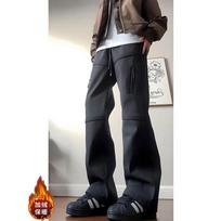 Sub-zero fleece charging pants men's winter cold-proof straight overalls outdoor ski hiking pants M juoda