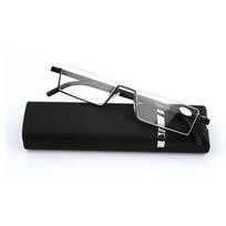 Titano plieno itin lengvi unisex pusrėminiai skaitymo akiniai su dioptrija 1.5 gray