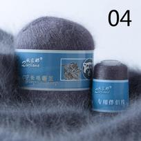 50+20g/rinkinys Mink Cashmere verpalai ilgi pliušiniai megztiniams skarai Tinka mezgimo rankomis siūlai 4 gray