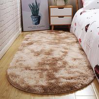Ovalus pliušinis kiliminis kilimas pliušinis kilimėlis vaikiška lova Minkštas aksominis vienspalvis storas grindų kilimėlis, skirtas svetainės miegamojo namų dekoravimui 40x60cm chaki