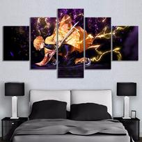 Modulinis paveikslas HD spausdintas plakatas 5 vnt. Demon Slayer Kimetsu No Yaiba Anime Drobės tapybos Sienų menas Svetainei Namų dekoras 20x35cm*2  20x45cm*2  20x55cm*1 brown