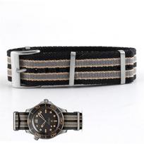 Omega 007 Nailono drobinis laikrodžio dirželis Factory Haima 300 Phantom Party Superb Series laikrodžio dirželis 20 mm black