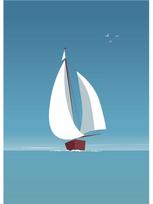 Minimalistinis tamsiai mėlynas „Nautica“ plaukimas laivu Plakatas Spausdinti drobė Tapyba burlaivis Sienos Menas Paveikslų kambarys Namų apdaila Cuadros 30x40cm No Frame