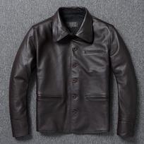 „Brakeman“ natūralios odos striukė Vyriški tikros karvės odos paltai Slim Fit laisvalaikio drabužiai Vyriški odiniai paltai, rudeniniai drabužiai XXXXXL gray