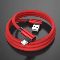 L tipo lenktas pintas USB laidas, skirtas iPhone Samsung L Huawei L greito įkrovimo laidas Micro C tipo USB laidas 0.35M Micro USB raudona