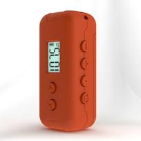 Mini kišeninis FM radijo nešiojamas radijo imtuvas su LCD ekranu 3,5 mm ausinių laiko ekrano maitinimo šaltinis oranžinė
