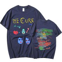 Britų roko grupė The Cure In Between Days 1985 m. marškinėliai Vintage Punk Gotiški Unisex trumparankoviai Oversized marškinėliai Streetwear XL black