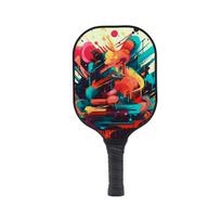 „Pickleball Shot“ šalto spaudimo korio formos lauko sporto 40 skylių „Pickleball“ stiklo pluošto raištelių maišelių rinkinys black