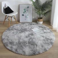 Apvalus kilimas, pūkuotas minkštas kilimėlis vaikams, mergaičių kambariui, princesės pilies pliušinis kilimas, mielas apskritimas, miegamojo dekoras 40*40cm šviesiai pilka spalva